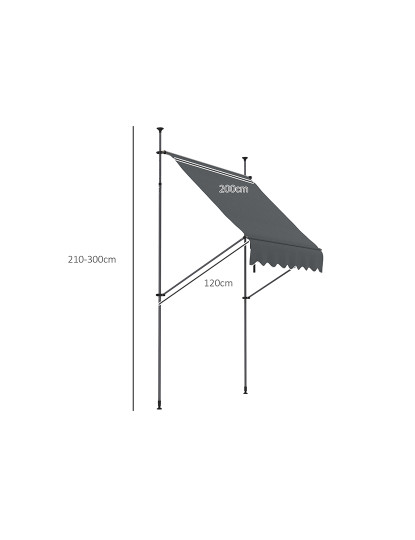 imagem de Toldo Manual Cinza escuro/Cinza de carvão3