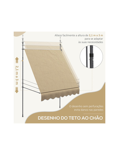 imagem de Toldo Manual Retrátil Bege4