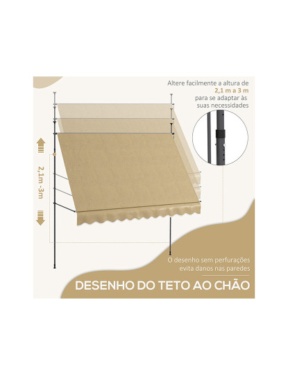 imagem de Toldo Manual Retrátil Bege4