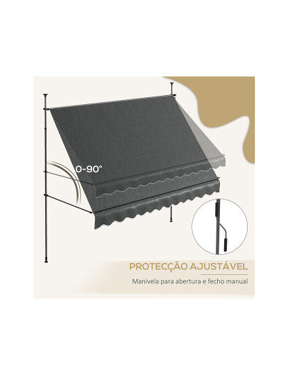 imagem de Toldo Manual Retrátil Cinza escuro/Cinza de carvão5