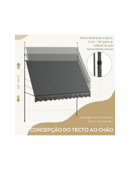 imagem de Toldo Manual Retrátil Cinza escuro/Cinza de carvão4