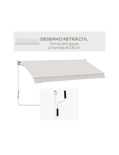 imagem de Toldo Manual Retrátil Creme branco5