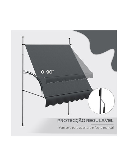 imagem de Toldo Manual Cinza escuro/Cinza de carvão5