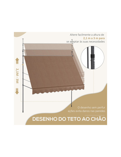 imagem de Toldo Manual Retrátil Castanho4