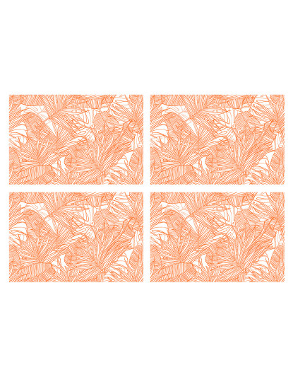 imagem de Conj.  4 Individuais Rectangular folhas coral3