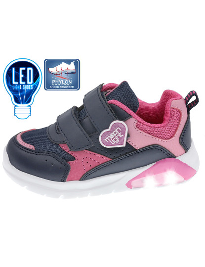 imagem de Sapato com Luzes Infantil Marinho e Fuchsia1