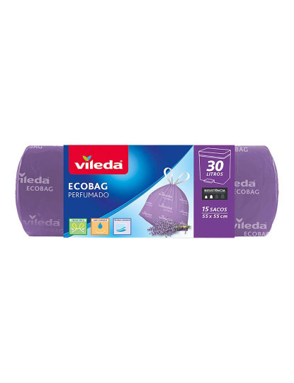 imagem de  SACO LIXO SUPER + PERFUMADO LAVANDA 30L (15 UN) 1