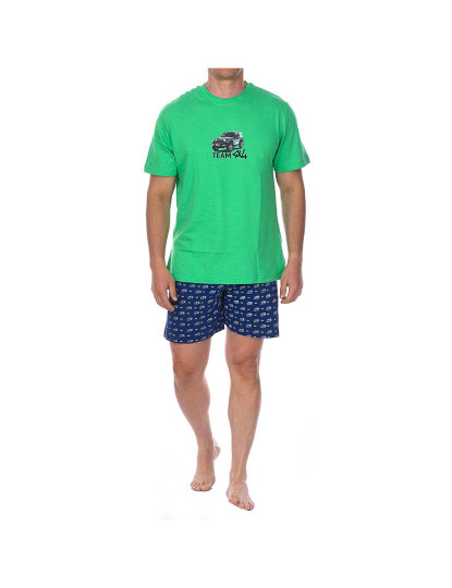 imagem de Pijama De Verão Homem Verde E Azul Marinho2