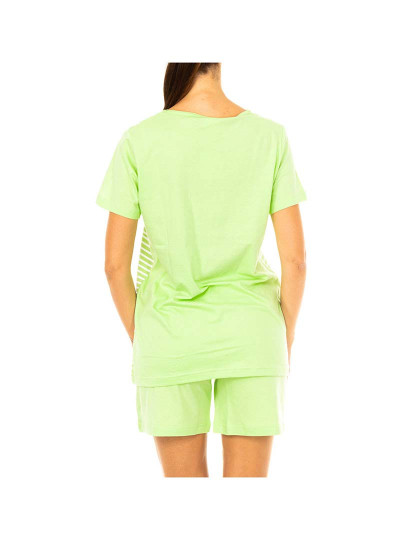 imagem de Pijama M. Curta e Calções Senhora Verde Branco3