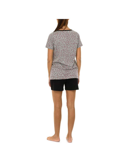 imagem de Pijama M. Curta e Calções Senhora Cinza - Preto3