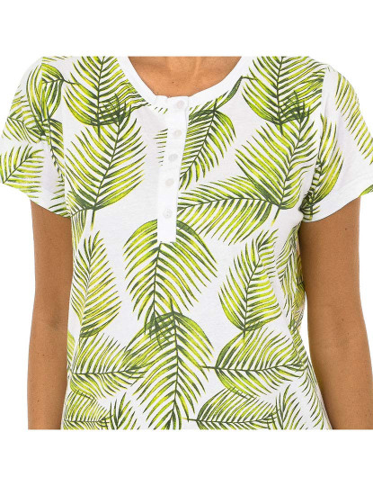 imagem de Camisa de noite M/Curta Senhora Branco Verde3