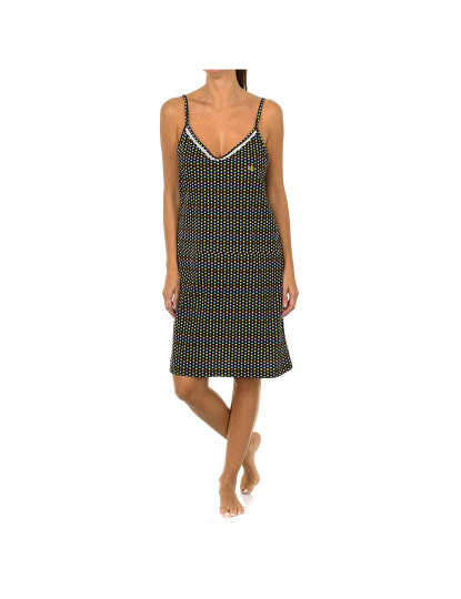 imagem de Camisa de dormir Com Tiras Senhora Preto E Multicolorido2