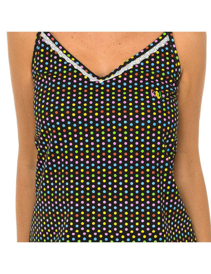 imagem de Camisa de dormir Com Tiras Senhora Preto E Multicolorido3