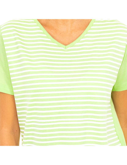 imagem de Pijama M. Curta e Calções Senhora Verde Branco2