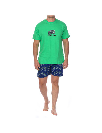 imagem de Pijama De Verão Homem Verde E Azul Marinho1
