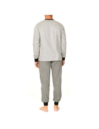 imagem de Pijama De Inverno De Pelúcia Com Vento De Moto Homem Cinza E Preto4