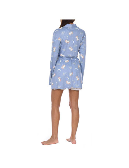 imagem de Pijama 3 Peças Senhora Azul Estampado Estampado4