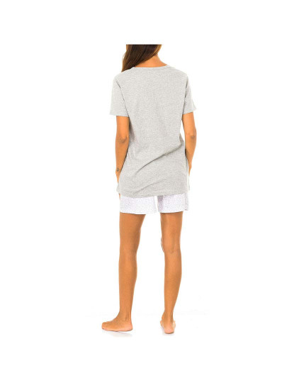 imagem de Pijama Manga Curta Senhora Cinza E Branco Estampado4