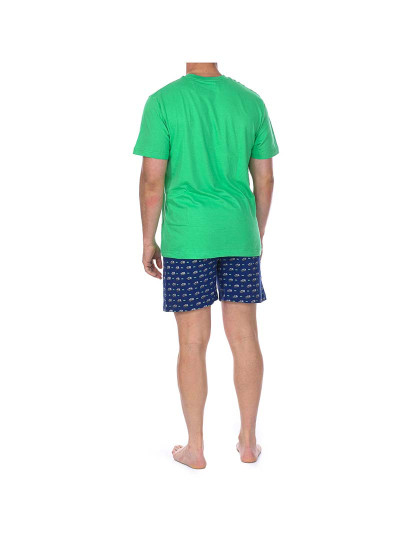 imagem de Pijama De Verão Homem Verde E Azul Marinho4
