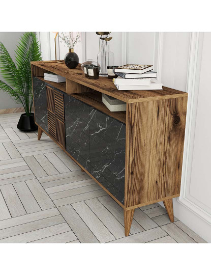 imagem de Aparador Milan Walnut Preto Mármore4