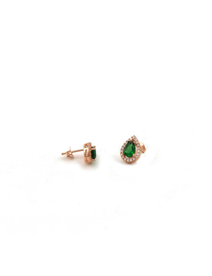 imagem de Conjunto Colar e Brincos Rosa Dourado e Verde3