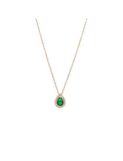 imagem de Conjunto Colar e Brincos Rosa Dourado e Verde2