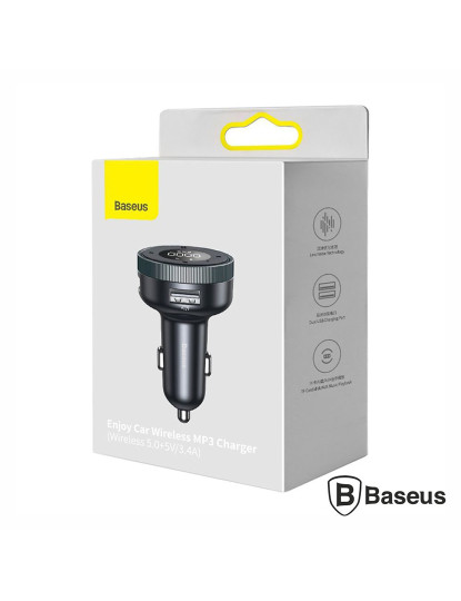 imagem de Transmissor FM Bluetooth 2USB/MicroSD/AUX F. Isqueiro BASEUS3