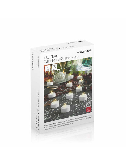 imagem de Set de Velas de Té LED Romandle InnovaGoods 12 Unidades2