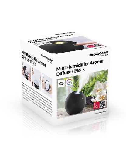 imagem de Umidificador Mini Difusor de Aromas InnovaGoods Preto2