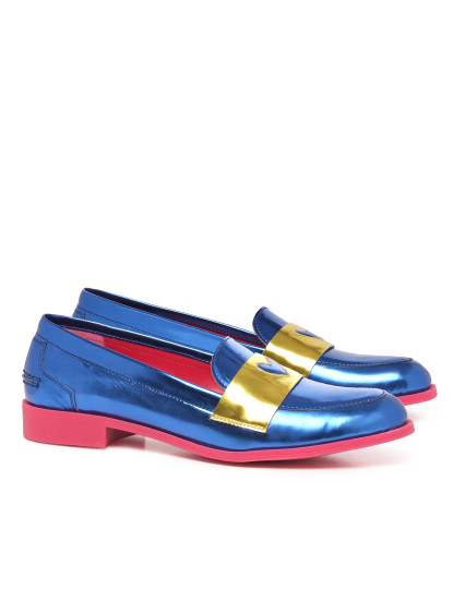 imagem de Sapatos Azul Navy e Dourado Metálico3