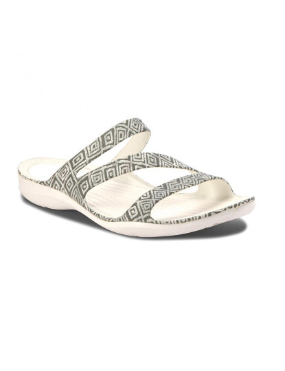 imagem de Crocs Swiftwater Graphic Sandal W Cinza Diamond E Branco 1