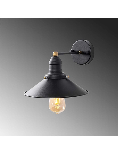 imagem de Candeeiro Parede Conical-12195 Preto Antique5