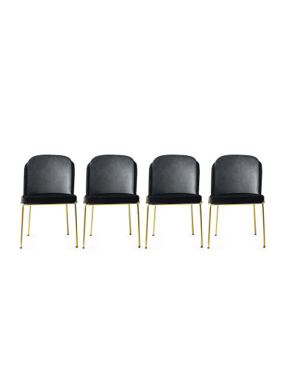 imagem de Pack 4 Cadeiras Preto Dourado1