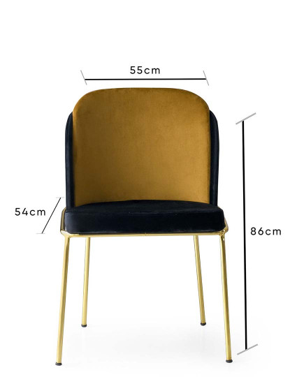 imagem de Pack 2 Cadeiras Preto Dourado7