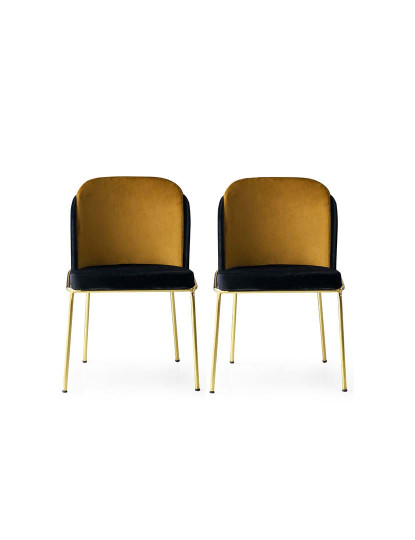imagem de Pack 2 Cadeiras Preto Dourado1