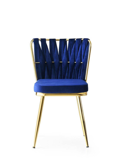 imagem de Pack 4 Cadeiras Dourado Azul Navy2