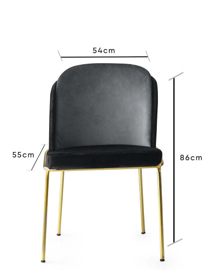 imagem de Pack 4 Cadeiras Preto Dourado5
