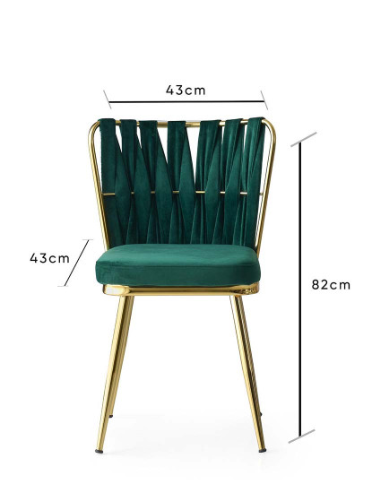 imagem de Pack 4 Cadeiras Dourado Verde7