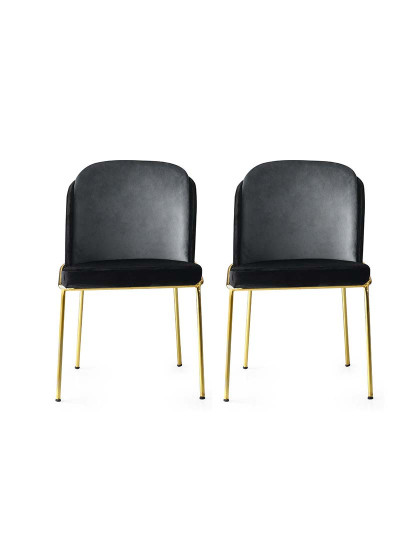 imagem de Pack 2 Cadeiras Preto Dourado1