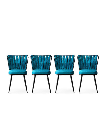 imagem de Pack 4 Cadeiras Preto Azul1