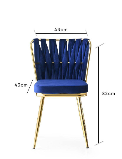 imagem de Pack 4 Cadeiras Dourado Azul Navy7