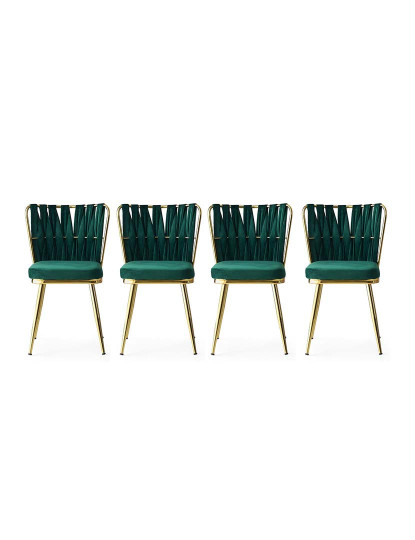 imagem de Pack 4 Cadeiras Dourado Verde1