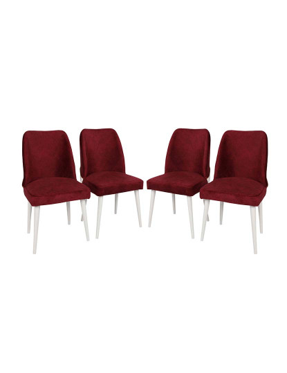 imagem de Pack 4 Cadeiras Vermelho Branco1