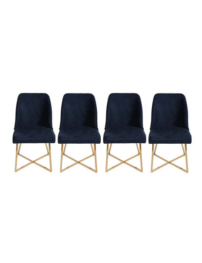 imagem de Pack 4 Cadeiras Madrid Dourado Azul Escuro2