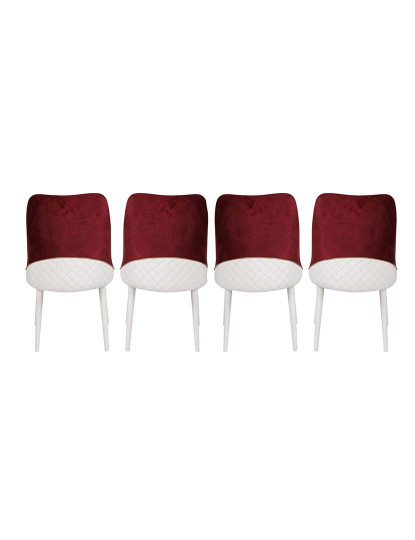 imagem de Pack 4 Cadeiras Vermelho Branco3