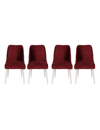 imagem de Pack 4 Cadeiras Vermelho Branco2