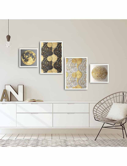 imagem de Pintura Decorativa MDF Emoldurada (4 Peças) Multicor1