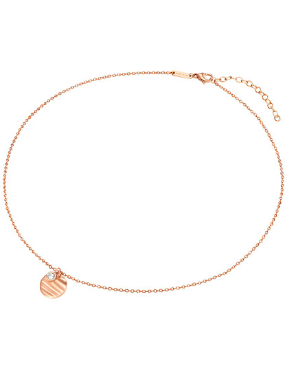 imagem de Colar com pingente aço inoxidável Rose Gold zircônia branca2