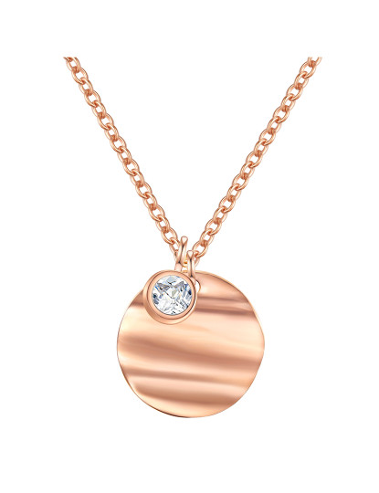 imagem de Colar com pingente aço inoxidável Rose Gold zircônia branca1