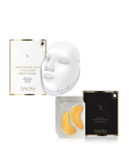 imagem de Kit 2pçs Máscara + Almofadas de Olhos Colagénio Gold1